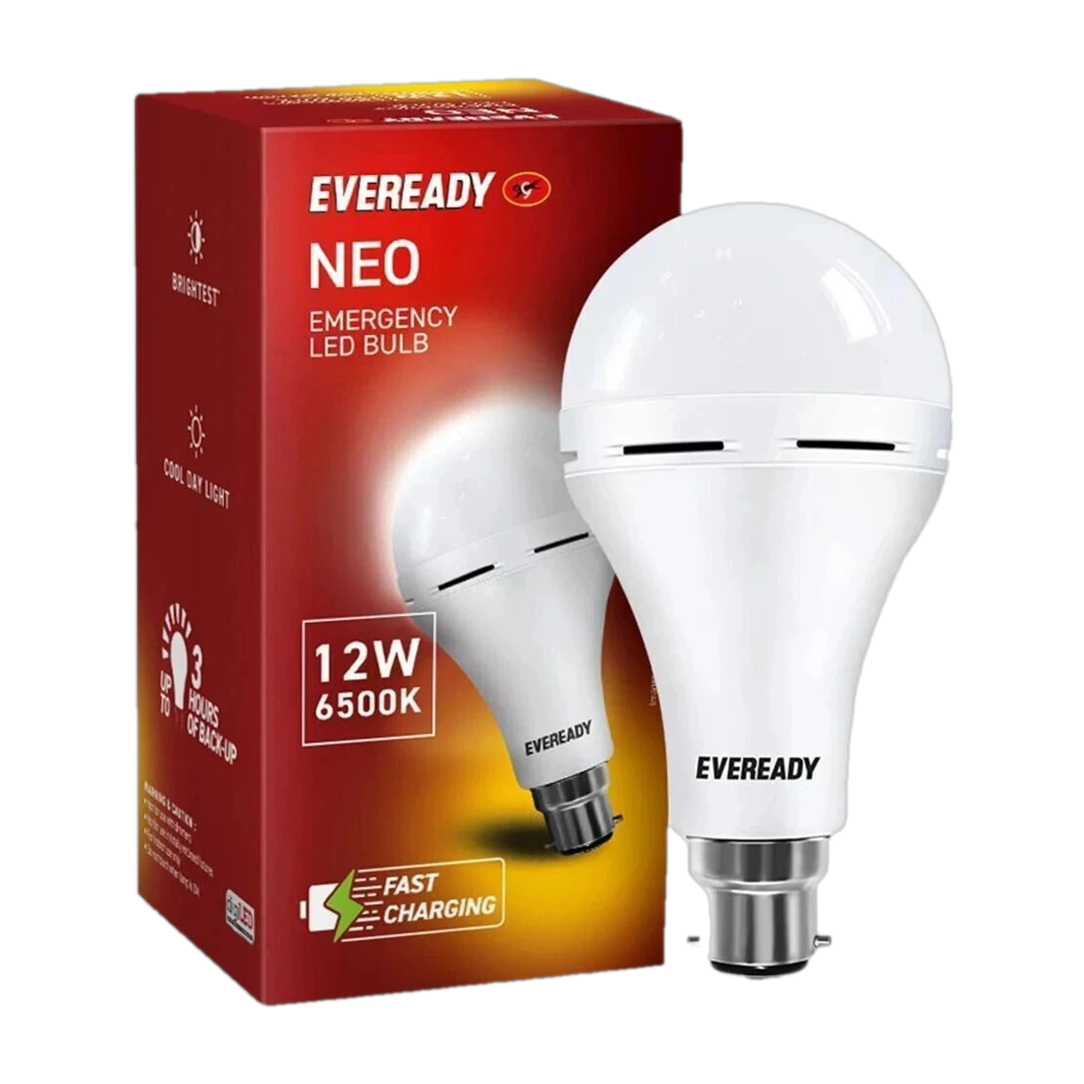 Eveready NEO 12W Emergency LED Bulb - B22, 6500K, 3Hr Backup