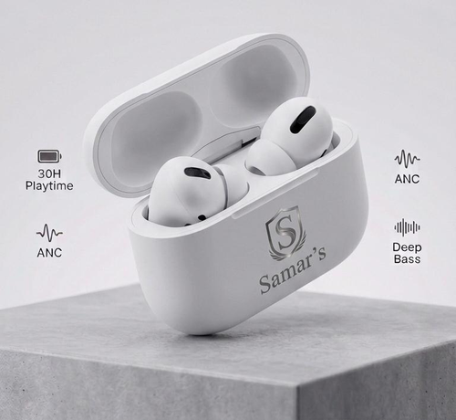 Samar's TWS Earbuds Pro with ANC and Deep Bass in charging case
