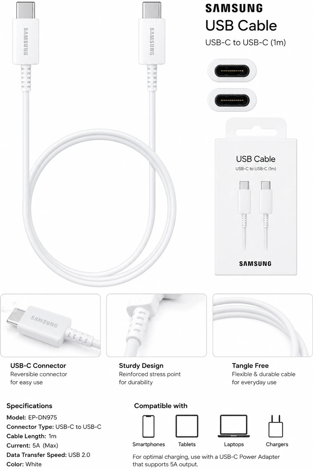 Samsung EP-DN975 USB Cable specifications and compatibility