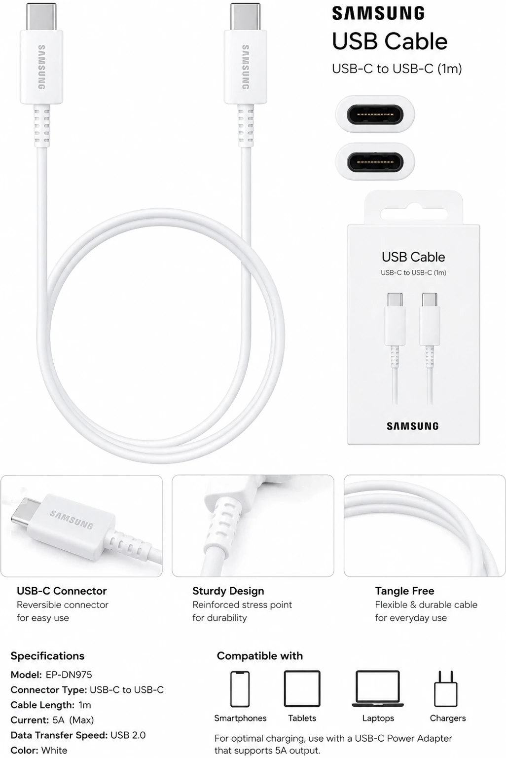 Samsung EP-DN975 USB Cable specifications and compatibility