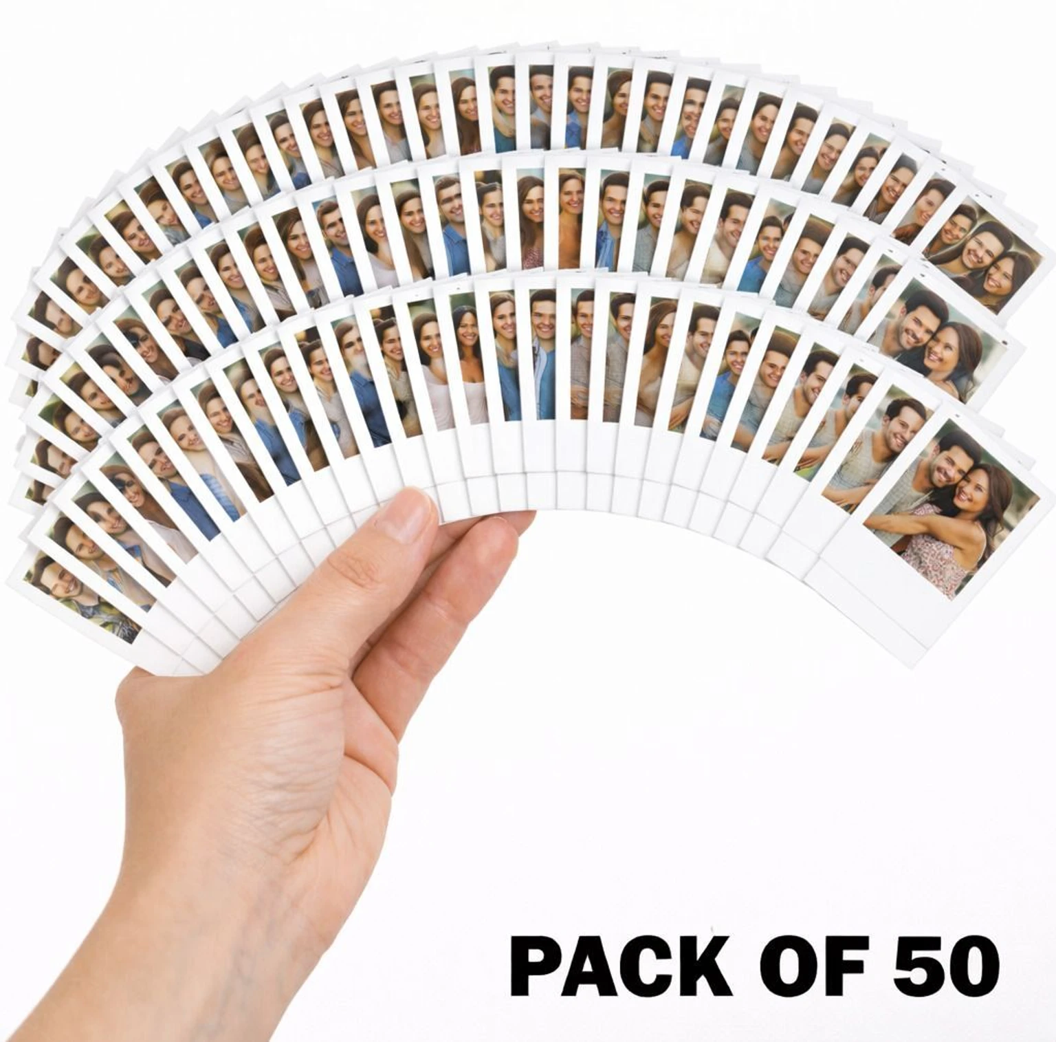 Polaroid style custom photo print pack of 50 - hand holding photos