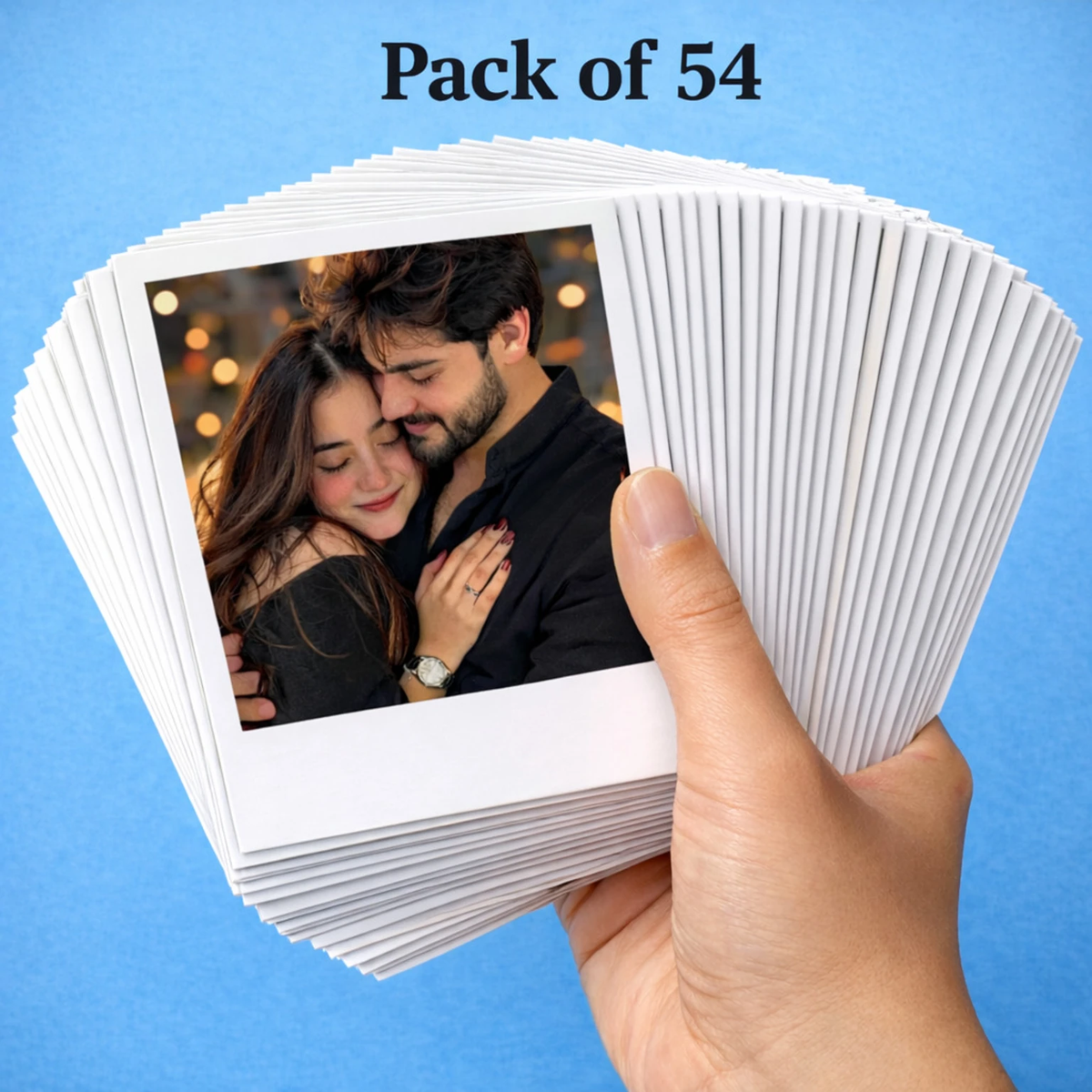 Polaroid style custom photo print pack of 54 - hand holding photos