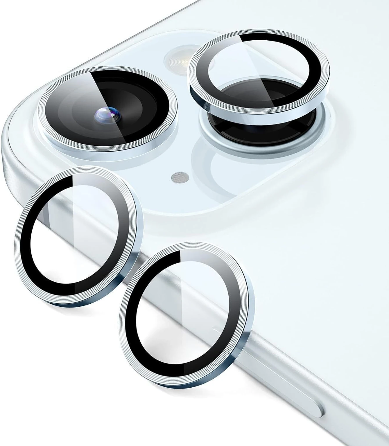 Camera Lens Protector rings for iPhone - Silver