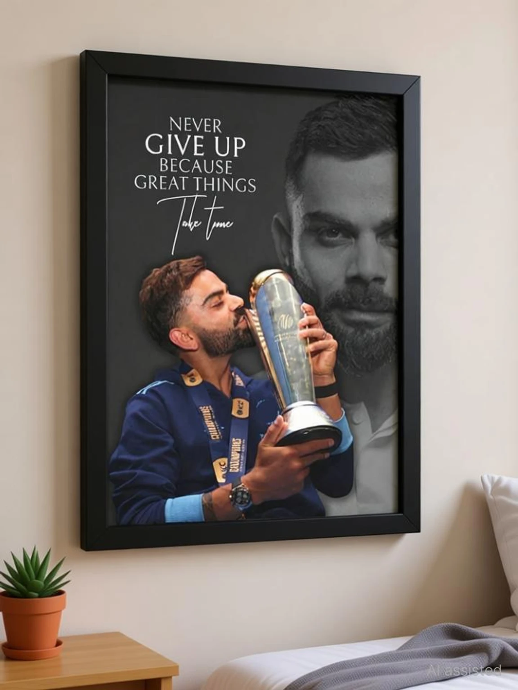 Virat Kohli Motivational Poster - Room Display