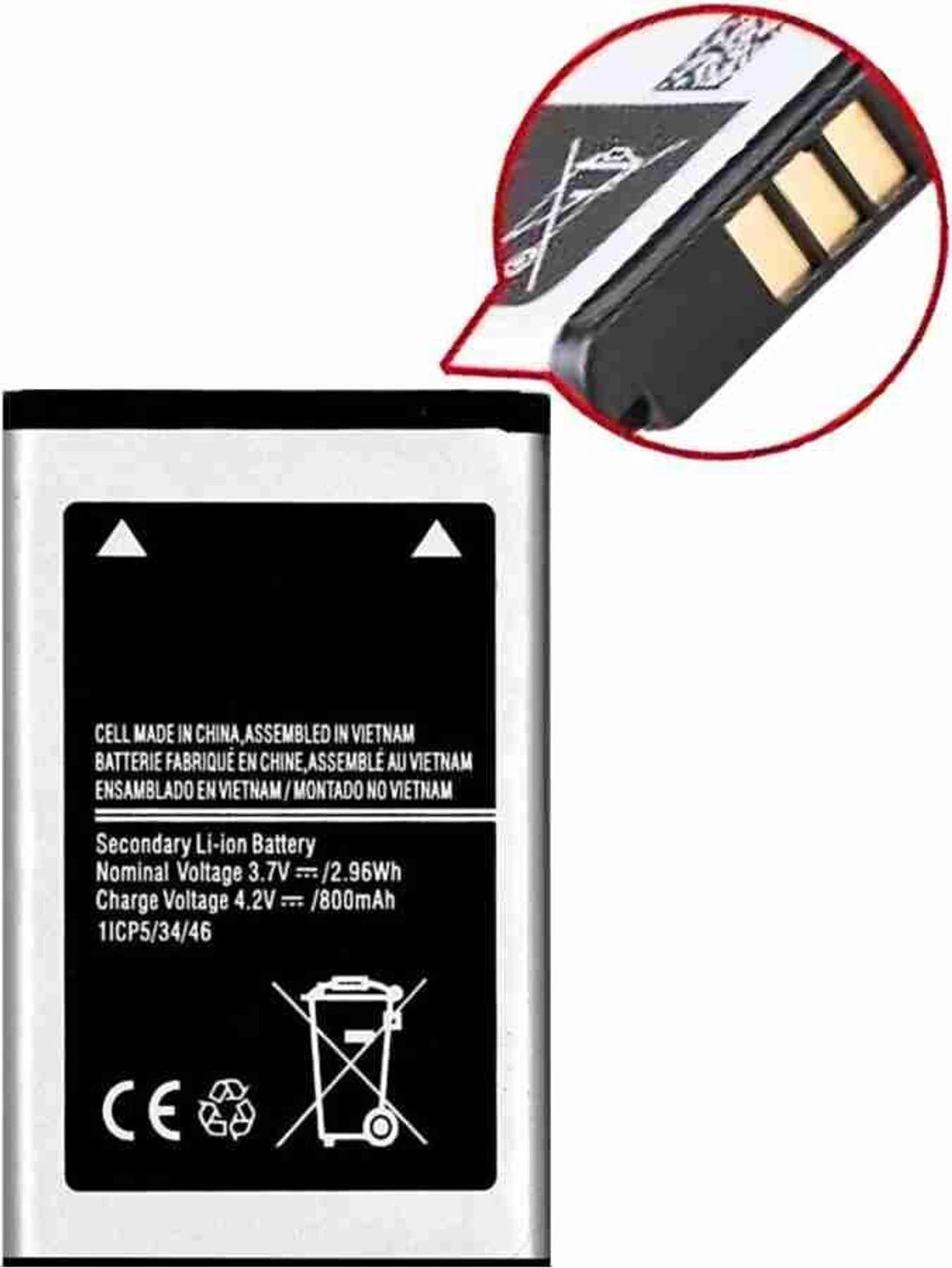 Samsung Battery connector pins closeup