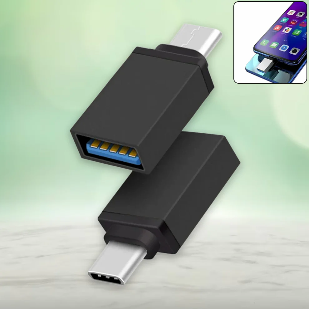 USB Type-C OTG Adapter USB 3.0 Female to Type-C Male Pack of 2